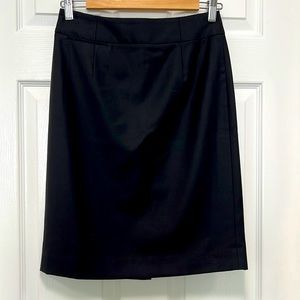 J. Crew black suiting collection, size 0 wool skirt